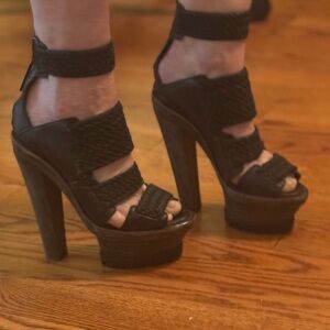 Burberry Black Platform Heels